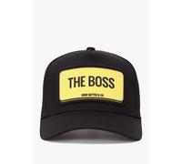 JOHN HATTER & CO Unisex The Boss Black Rubber Cap Size: One Size, Colour: Black Fabric