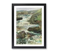 John Henry Twachtman Waterfall 2 Classic Painting Framed Print | A2 Black Framed Wall Art | Ready to Hang | Classic Landscape Picture | Living Room Bedroom Lounge Office