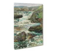 John Henry Twachtman Waterfall Vol.2 Canvas Print | Gallery Wrapped 30mm Frame Wall Art | 20x14 inches | Ready to Hang | Modern Landscape Picture | Living Room Bedroom Lounge Office