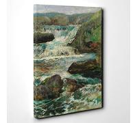 John Henry Twachtman Waterfall Vol.2 Canvas Print | Gallery Wrapped 30mm Frame Wall Art | 30x20 inches | Ready to Hang | Modern Landscape Picture | Living Room Bedroom Lounge Office