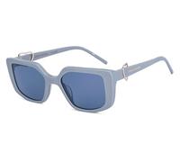 John Jacobs X Aditi Rao Hydari Elegant and High-Quality Rectangular Sunglasses 2.0 Gold-Plated 100% UV Protection Men and Women M JJ S70090, sky blue, Medium