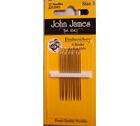 John James Hand Sewing Embroidery Needles Size 3 - 12/pk