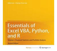 John Lee Essentials of Excel VBA, Python, & R : Volume I: Financial John Lee Multicolor