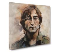 John Lennon Conceptual Art Canvas Wall Art Print Ready to Hang, Framed Picture for Living Room Bedroom Home Office Décor, 50x50 cm (20x20 Inch)