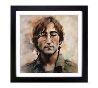 John Lennon Conceptual Art Framed Print | 18x18 Inch Black Framed Wall Art | Ready to Hang | Modern Nature Picture | Living Room Bedroom Lounge Office
