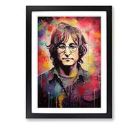 John Lennon Contemporary Framed Print | A2 Black Framed Wall Art | Ready to Hang | Contemporary Nature Picture | Living Room Bedroom Lounge Office
