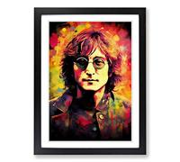 John Lennon Digital Framed Print | A2 Black Framed Wall Art | Ready to Hang | Modern Nature Picture | Living Room Bedroom Lounge Office