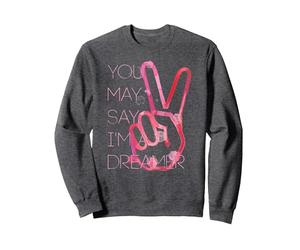 John Lennon - Dreamer Sweatshirt, Adult Unisex, Dark Heather Grey, Medium