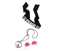 John Lennon Fancy Dress Costume Kit Hippy Hippie Headband Glasses Necklace Retro Halloween Halloween