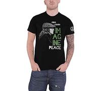 John Lennon Men's Imagine Peace Regular Fit Crew Neck Short Sleeve T - Shirt, Black (Black Black), XX-Large (Manufacturer Size:XX-Large)