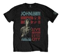 John Lennon Men's Live in NYC T-Shirt, Black (Black Black), XX (Size:XX-Large)