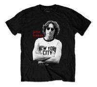 John Lennon Men's New York City Cotton T-Shirt in Black | Size: Small John Lennon Black S