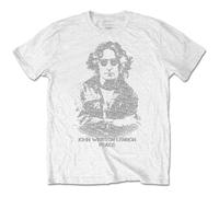 John Lennon Men's Peace Symbol Cotton T-Shirt in White | Size: Large John Lennon White L