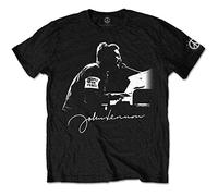 John Lennon Men's People for Peace T-Shirt, Black (Black Black), X (Size:X-Large)