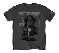 John Lennon Men's Skyline T-Shirt, Grey (Grey Grey), Large (Size:Large)