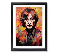 John Lennon Modern Framed Print | A2 Black Framed Wall Art | Ready to Hang | Modern Nature Picture | Living Room Bedroom Lounge Office