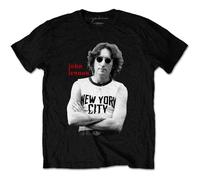 John Lennon New York City Black & White Official Tee T-Shirt Mens Unisex (Small)