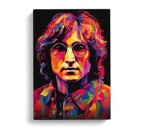 John Lennon Orphism Art Canvas Print | Gallery Wrapped 30mm Frame Wall Art | 30x20 inches | Ready to Hang | Contemporary Picture | Living Room Bedroom Lounge Office