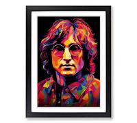 John Lennon Orphism Framed Print | A2 Black Framed Wall Art | Ready to Hang | Modern Nature Picture | Living Room Bedroom Lounge Office