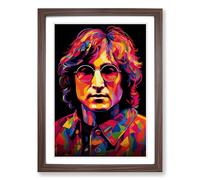John Lennon Orphism Framed Print | A2 Walnut Framed Wall Art | Ready to Hang | Modern Nature Picture | Living Room Bedroom Lounge Office