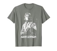 John Lennon - Oversized Portrait T-Shirt, Men, Olive Heather, Large