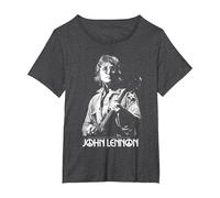 John Lennon - Oversized Portrait T-Shirt, Women's Plus, Dark Heather Grey, 4X