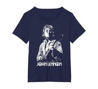 John Lennon - Oversized Portrait T-Shirt, Women's Plus, Navy Blue, 3X