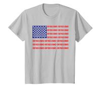 John Lennon - Peace Flag T-Shirt, Youth, Silver Grey, Medium