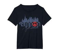 John Lennon - Peace, NYC T-Shirt, Women's Plus, Black, 2X