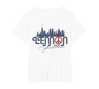 John Lennon - Peace, NYC T-Shirt, Women's Plus, White, 5X