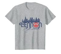John Lennon - Peace, NYC T-Shirt, Youth, Heather Grey, Medium