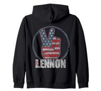 John Lennon Peace Symbol 70s Iconic Rock Singer Gift for F Zip Hoodie