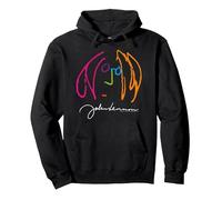 John Lennon Portrait Classic Rock Peace Pullover Hoodie, Adult Unisex, Black, Large