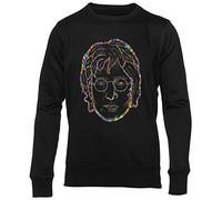 John Lennon Rainbow Men Women Unisex Jumper Black Round Neck Men Women Unisex Jumper Black Round Neck, Black, L