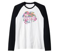 John Lennon Rainbows Love and Peace Raglan Baseball Tee