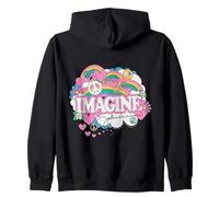 John Lennon Rainbows Love And Peace Zip Hoodie