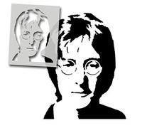 John Lennon Stencil | Repeatable Home Wall Decor & Art Stencil | Paint Bespoke Decoration onto Walls, Fabrics, Furniture and More (M/ 26x34cm)
