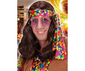 John Lennon Style Brown Hippy Wig