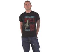 John Lennon T Shirt Live in NYC 1972 Distressed Official Mens Black XL