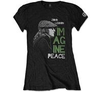 John Lennon - T-Shirt # Xxl Ladies Black # Imagine Peace