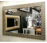 John Lewis Wall Mirror Rectangular Wooden Mosaic Frame Champagne / Antique Silver 106x76cm (42x30 inches) RRP£150