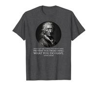 John Locke Quote - Political Philosophy Classical Liberalism T-Shirt, Men, Dark Heather Grey, 4X-Large