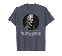 John Locke Quote - Political Philosophy Classical Liberalism T-Shirt, Men, Heather Blue, 3X-Large