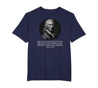 John Locke Quote - Political Philosophy Classical Liberalism T-Shirt, Men's Big and Tall, Navy Blue, 5X Tall