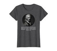 John Locke Quote - Political Philosophy Classical Liberalism T-Shirt, Women, Dark Heather Grey, Medium