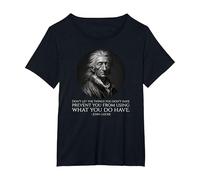 John Locke Quote - Political Philosophy Classical Liberalism T-Shirt, Women's Plus, Black, 4X