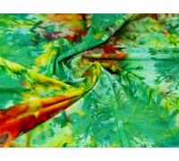 John Louden Tie Dye Print Cotton Batik Dress Fabric Green - per metre