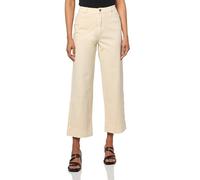 John Mark Women's Four Pocket Straight Wide Leg Pant, Vanila, 6 Petite