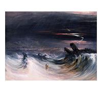 John Martin Destruction Of Tyre Large Wall Art Print Canvas Premium Poster Mural