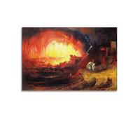 John Martin The Destruction of Sodom And Gomorrah Painter Masterpiece Poster Painting On Canvas Wall Art Scroll Picture Print Living Room Walls Decor Homes 16x24inch(40x60cm)